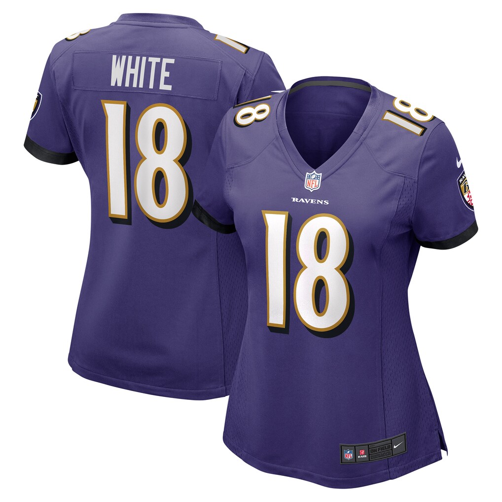 Women's Baltimore Ravens DeAndrew White Nike Purple Game Jersey - Jersey