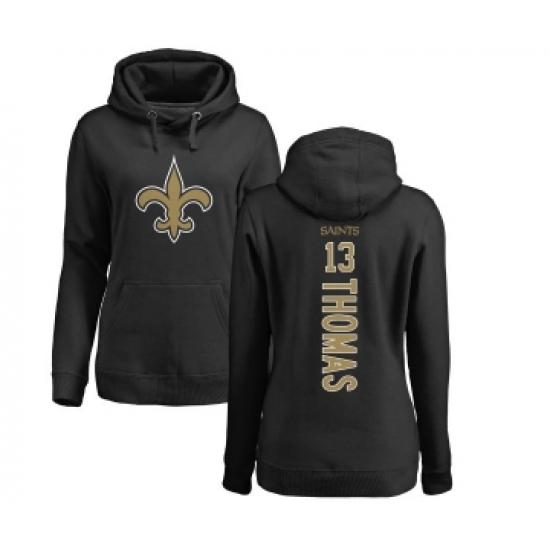 Football Women's New Orleans Saints #13 Michael Thomas Black Backer Pullover Hoodie - Jersey