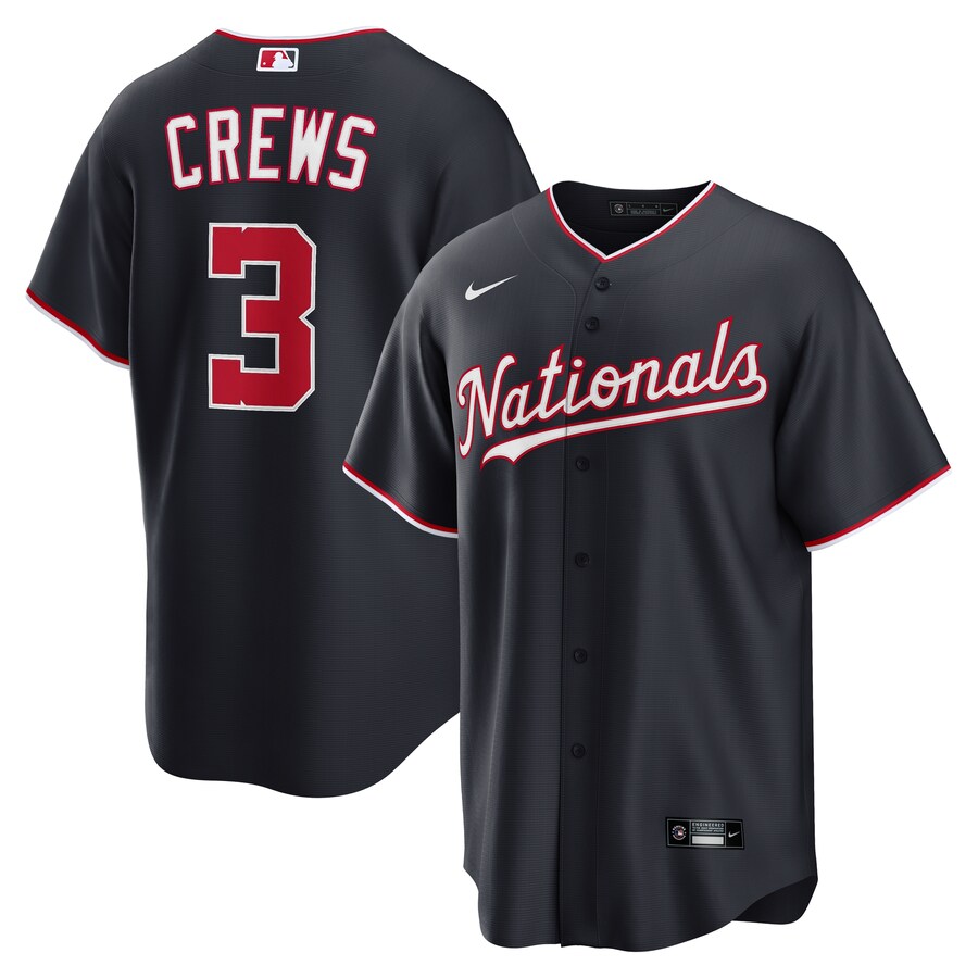 Men's Washington Nationals Dylan Crews Nike Navy Alternate Replica Jersey - Jersey