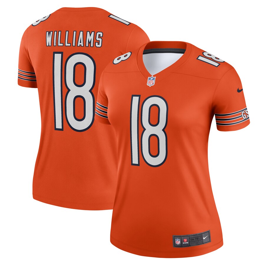 Women's Chicago Bears Caleb Williams Nike  Orange Alternate Legend Player Performance Top - Jersey