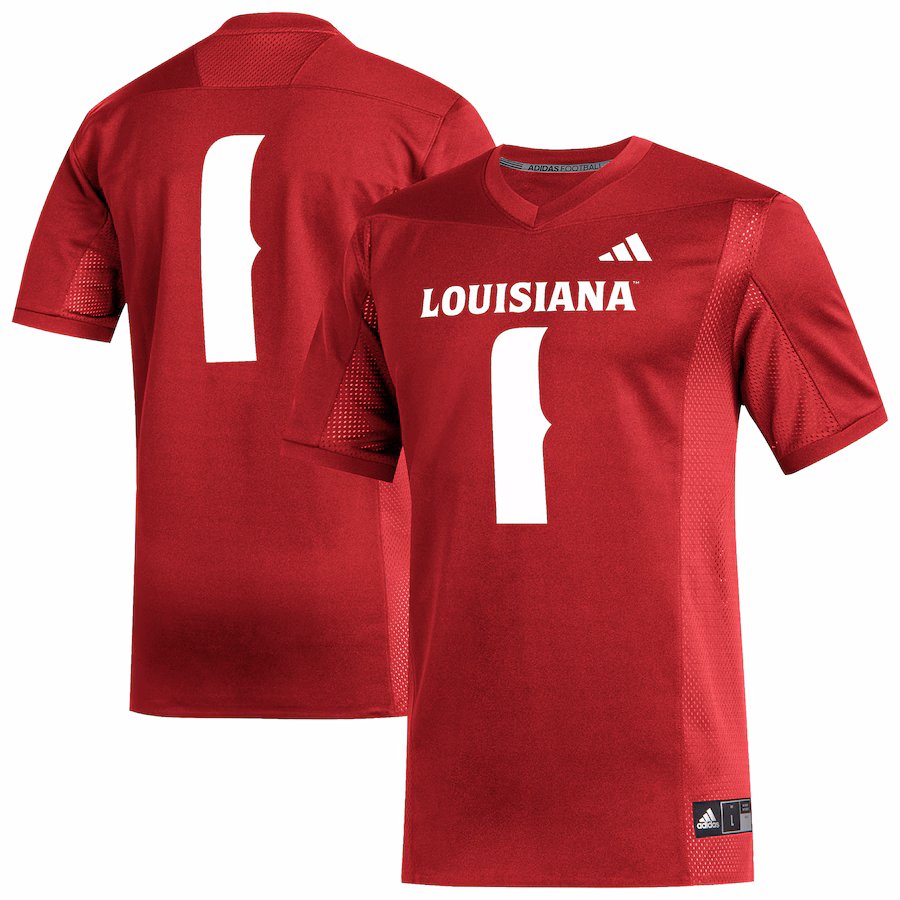 Men's adidas #1 Cardinal Louisiana Ragin' Cajuns Replica Football Jersey - Jersey