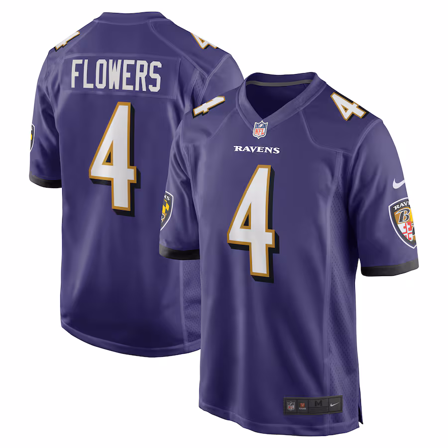 Men's Baltimore Ravens Zay Flowers Nike Purple  Game Jersey - Jersey