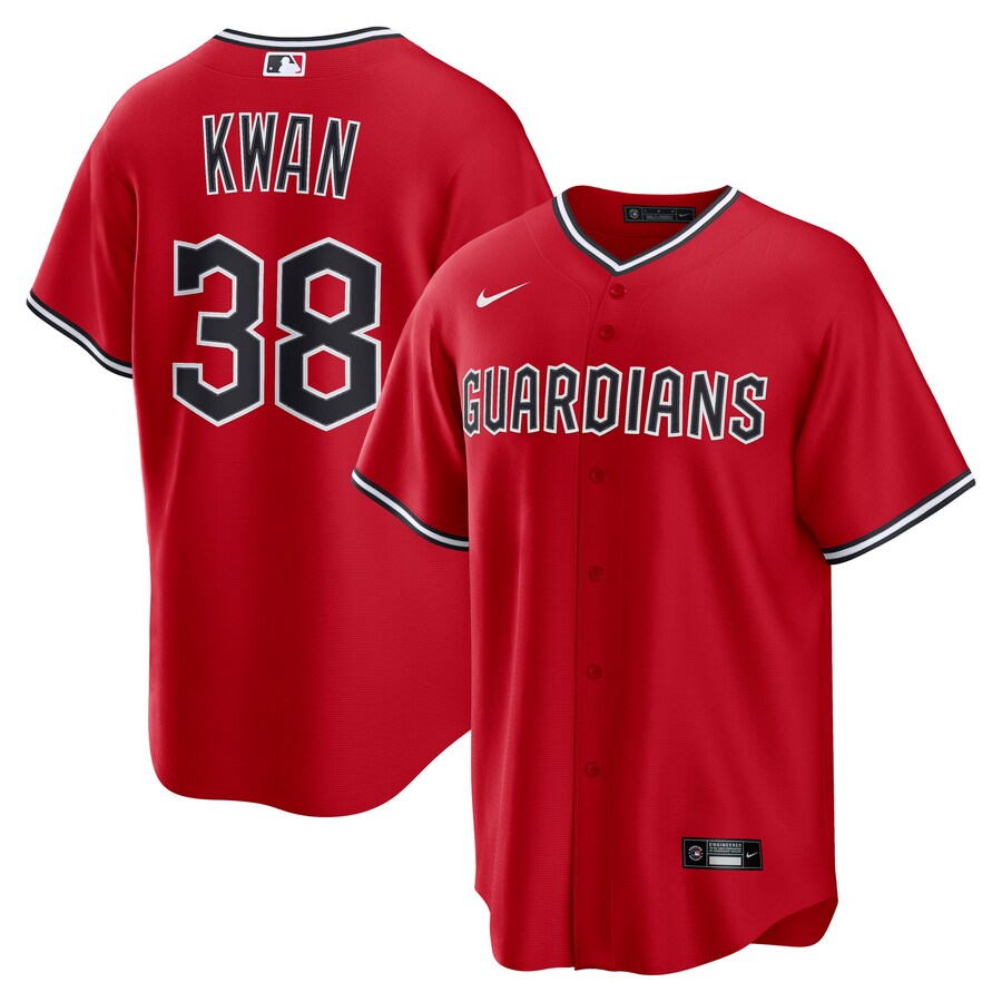 Men's Cleveland Guardians Steven Kwan Nike Red Alternate 2 Replica Jersey - Jersey