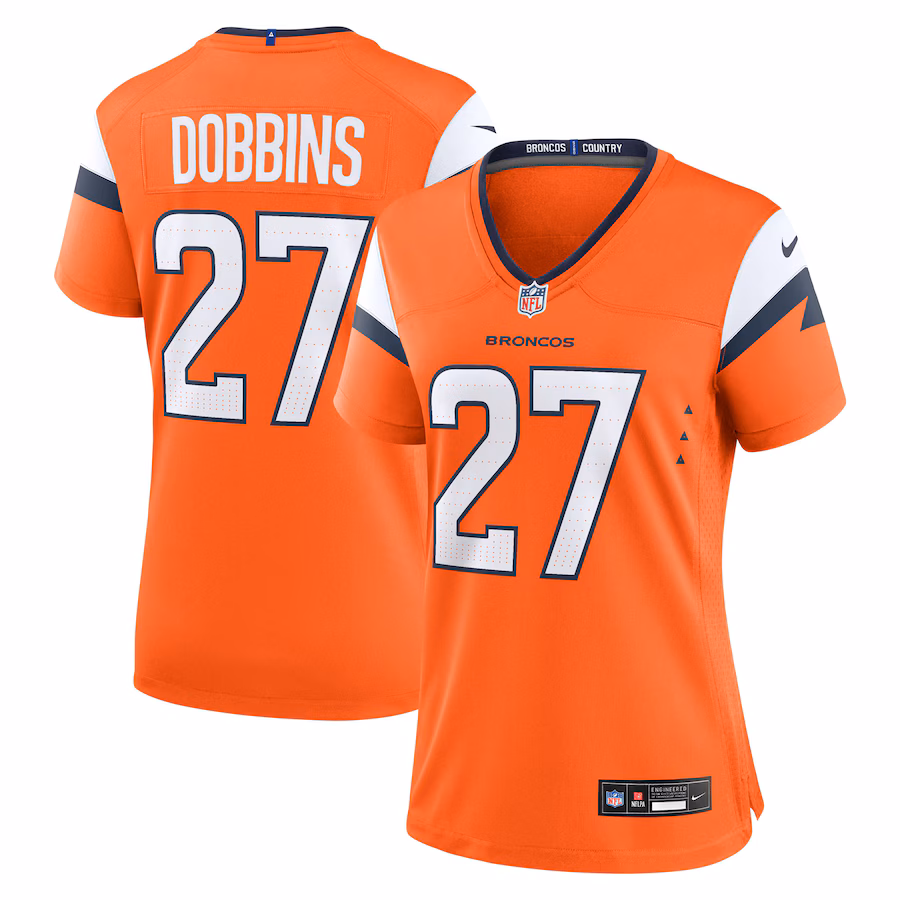 Women's Denver Broncos J.K. Dobbins Nike Orange Team Game Jersey - Jersey