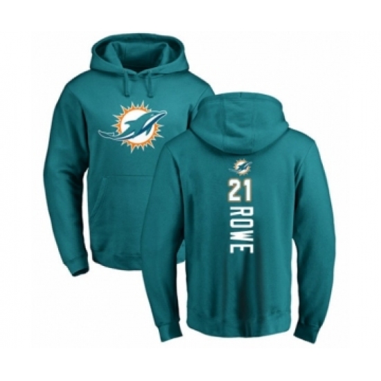 Football Miami Dolphins #21 Eric Rowe Aqua Green Backer Pullover Hoodie - Jersey