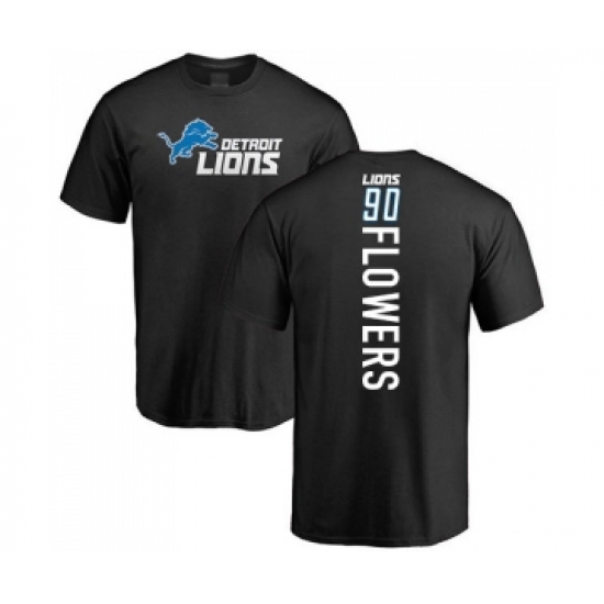 Football Detroit Lions #90 Trey Flowers Black Backer T-Shirt - Jersey