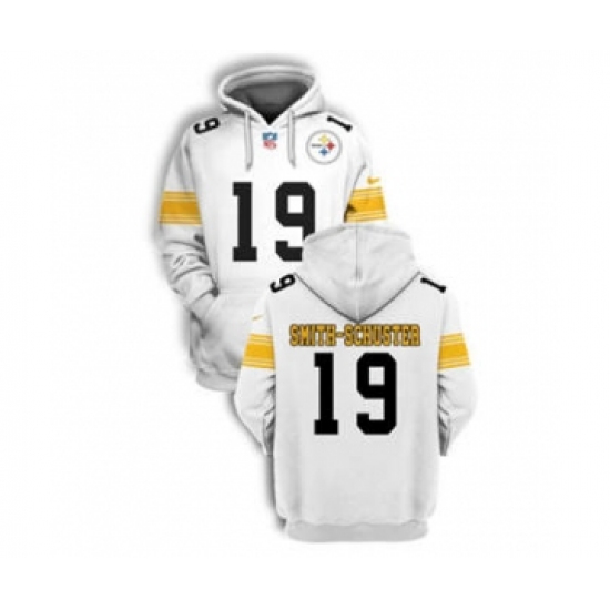 Men's Pittsburgh Steelers #19 JuJu Smith-Schuster 2021 White Pullover Football Hoodie - Jersey