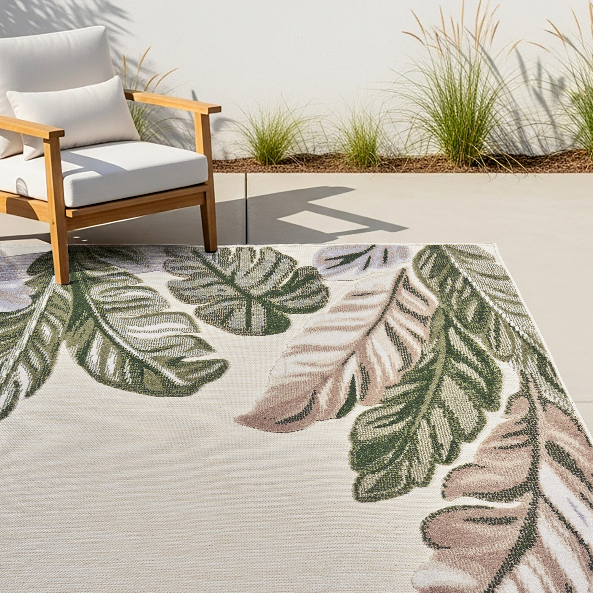 Laguna Indoor/Outdoor Area Rug, Molokai Ivory, 6’6” x 9’6”