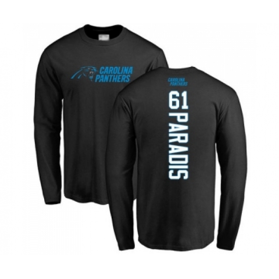 Football Carolina Panthers #61 Matt Paradis Black Backer Long Sleeve T-Shirt - Jersey