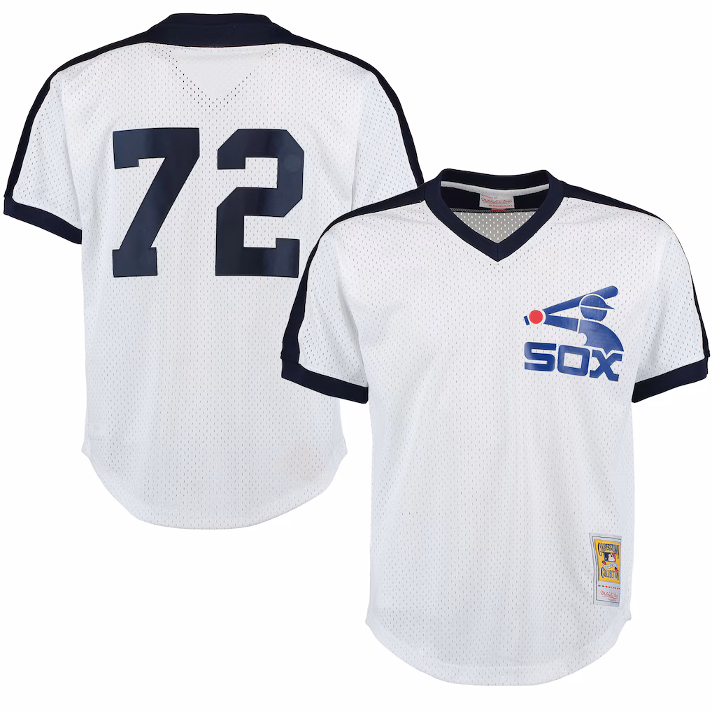 Men's Chicago White Sox Carlton Fisk Mitchell & Ness White Authentic Batting Practice Jersey - Jersey