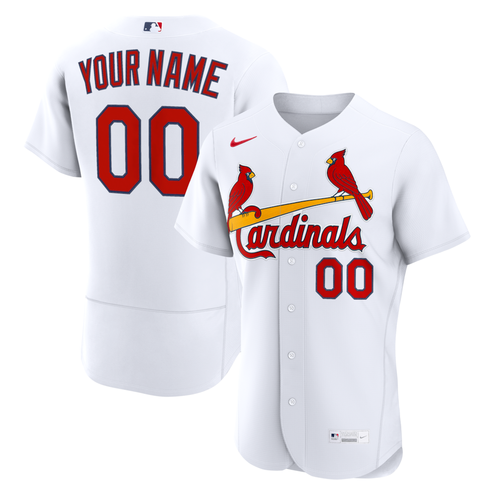 Men's St. Louis Cardinals Nike White Home Authentic Custom Jersey - Jersey