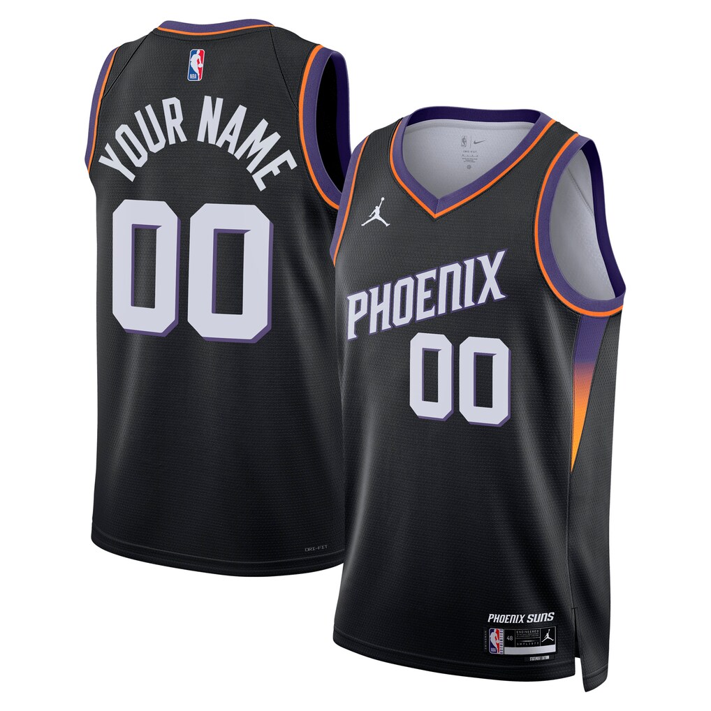 Unisex Phoenix Suns Jordan Brand Black Swingman Custom Jersey - Statement Edition - Jersey