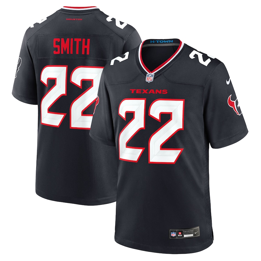 Men's Houston Texans Jaylin Smith Nike Navy Team Game Jersey - Jersey