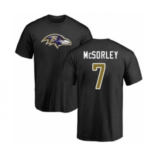 Football Baltimore Ravens #7 Trace McSorley Black Name & Number Logo T-Shirt - Jersey