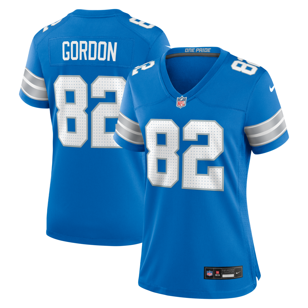 Women's Detroit Lions Thomas Gordon Nike Blue Team Game Jersey - Jersey