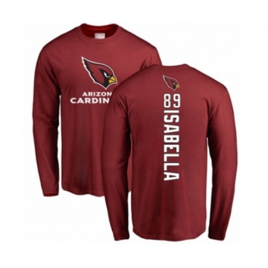 Football Arizona Cardinals #89 Andy Isabella Maroon Backer Long Sleeve T-Shirt - Jersey