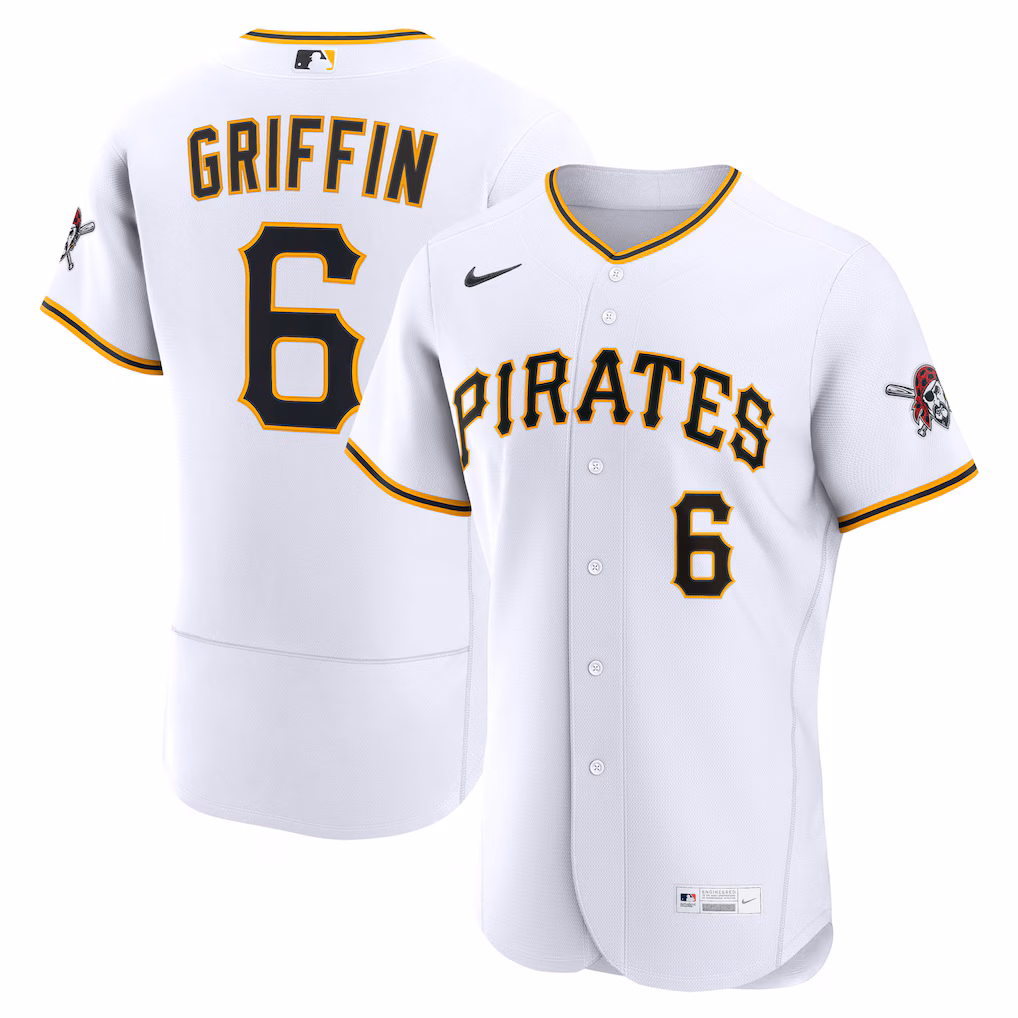Men's Pittsburgh Pirates Konnor Griffin Nike White Home Authentic Jersey - Jersey