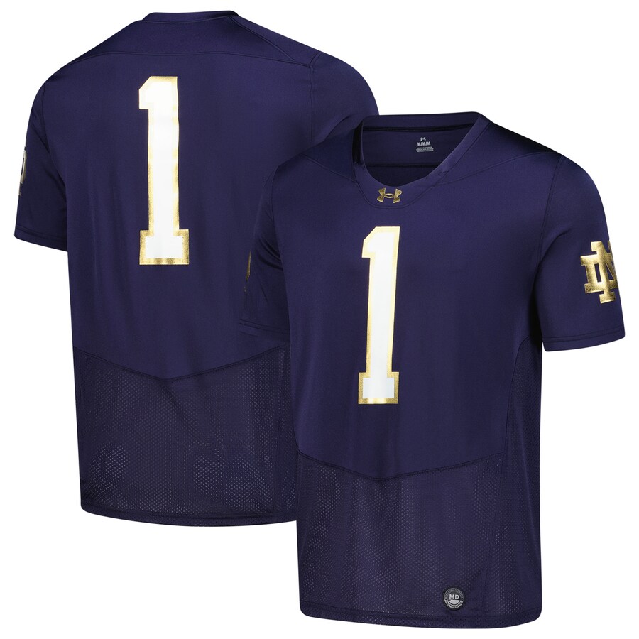 Men's Under Armour Navy Notre Dame Fighting Irish Replica Football Jersey - Jersey