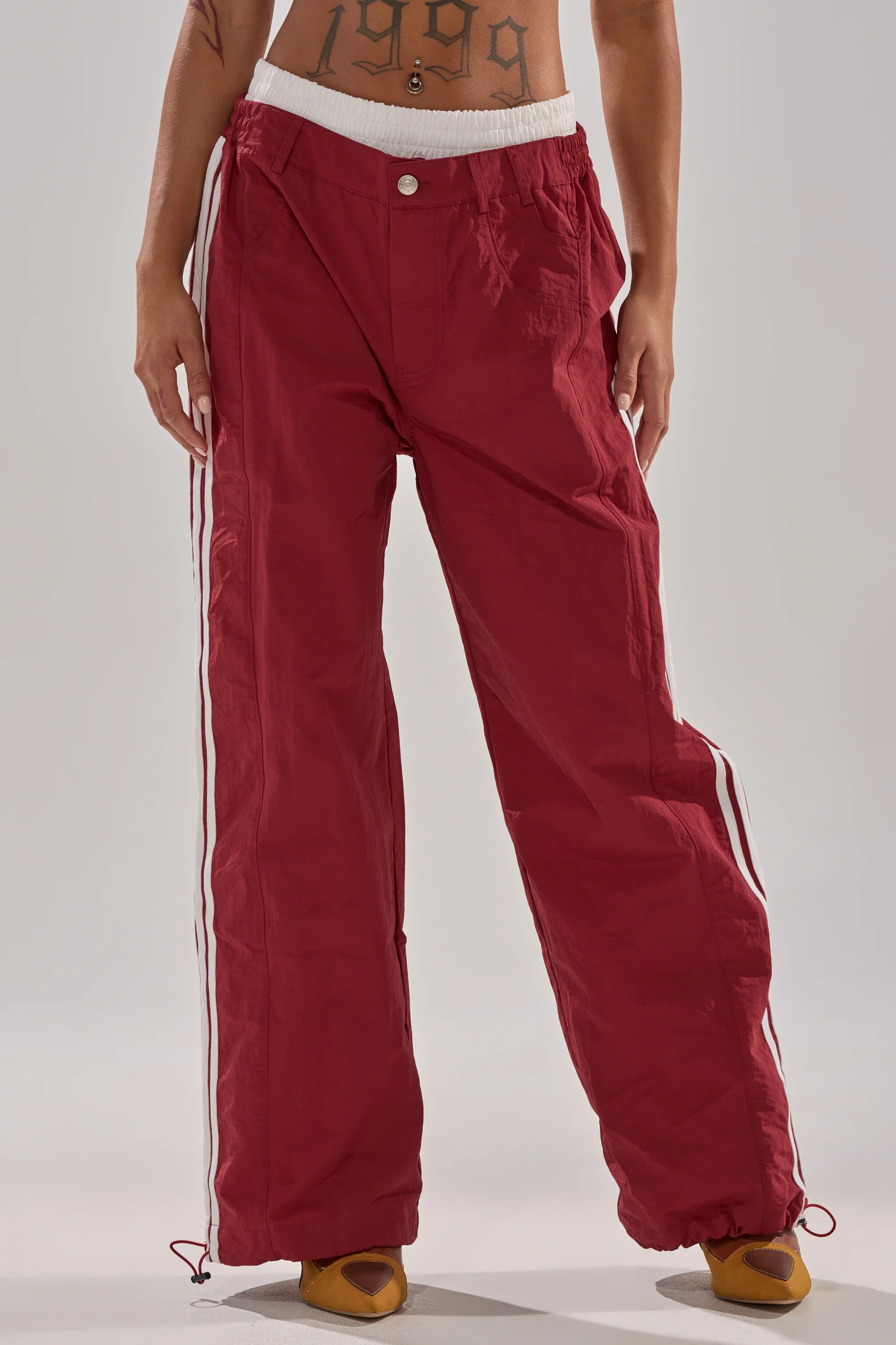 DENNIS TRACK PANT IN BURGUNDY - Akira Wear
