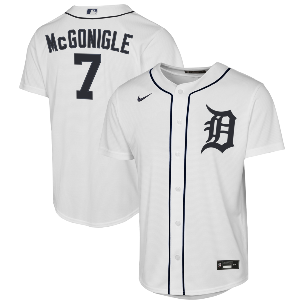 Youth Detroit Tigers Kevin McGonigle Nike White Home Replica Jersey - Jersey