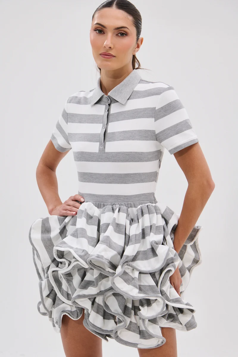 OFFICE SIREN STRIPED SHIRT DRESS - Akira Wear