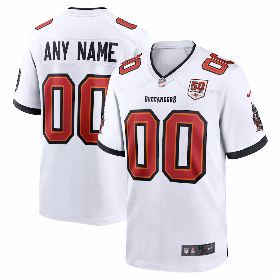 Men's Tampa Bay Buccaneers Nike White 50th Anniversary Custom Game Jersey - Jersey