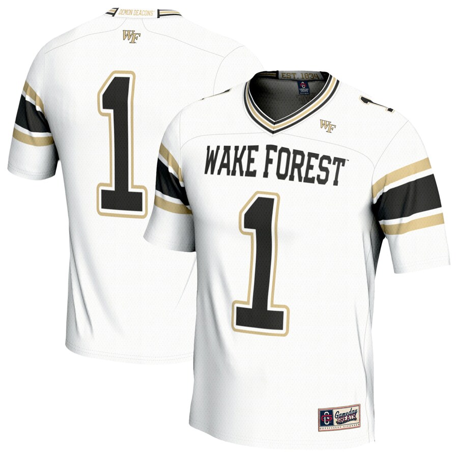 Youth GameDay Greats #1 White Wake Forest Demon Deacons Lightweight Football Fashion Jersey - Jersey