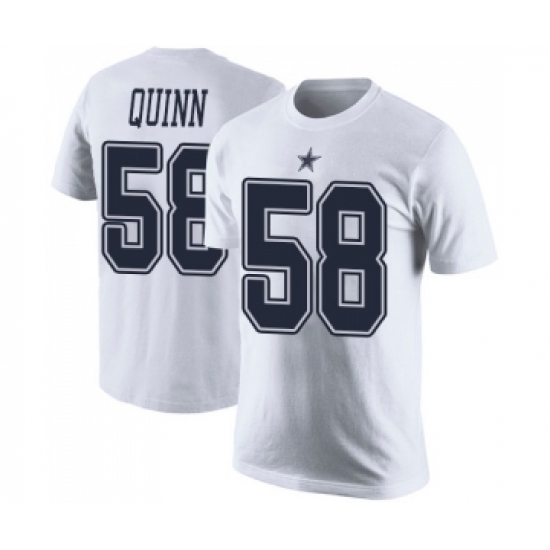 Football Men's Dallas Cowboys #58 Robert Quinn White Rush Pride Name & Number T-Shirt - Jersey
