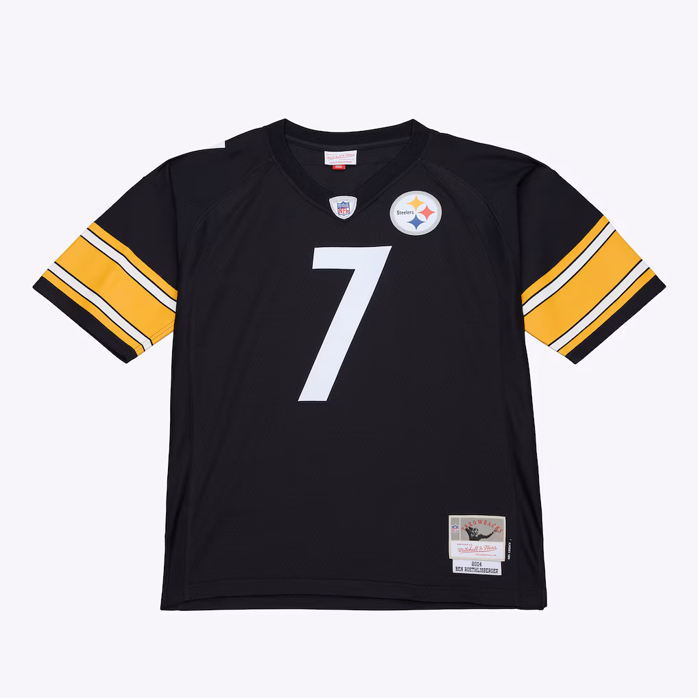 Men's Pittsburgh Steelers Ben Roethlisberger Mitchell & Ness Black 2004 Big & Tall Legacy Retired Player Jersey - Jersey