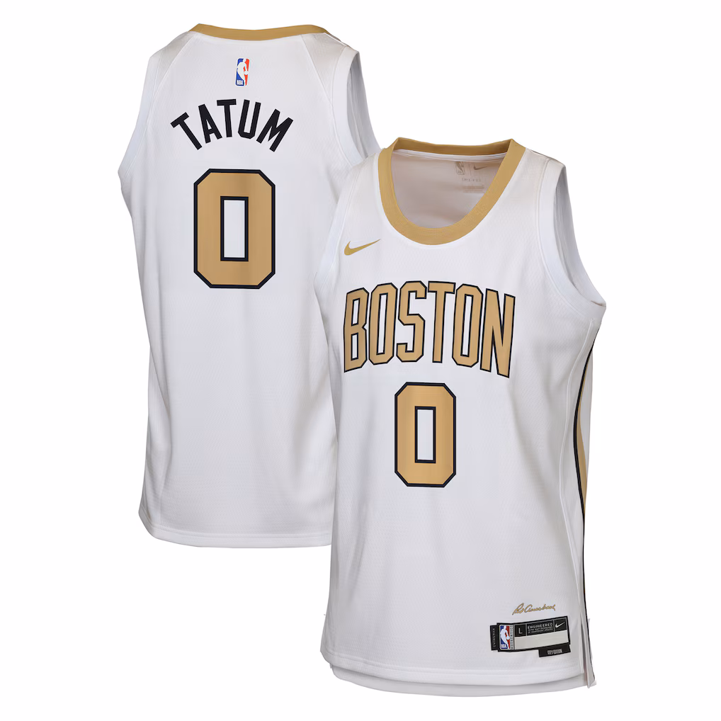 Youth Boston Celtics Jayson Tatum Nike White 2025/26 City Edition Swingman Jersey - Jersey