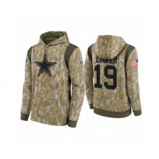 Men's Dallas Cowboys #19 Amari Cooper Camo 2021 Salute To Service Therma Performance Pullover Football Hoodie - Jersey