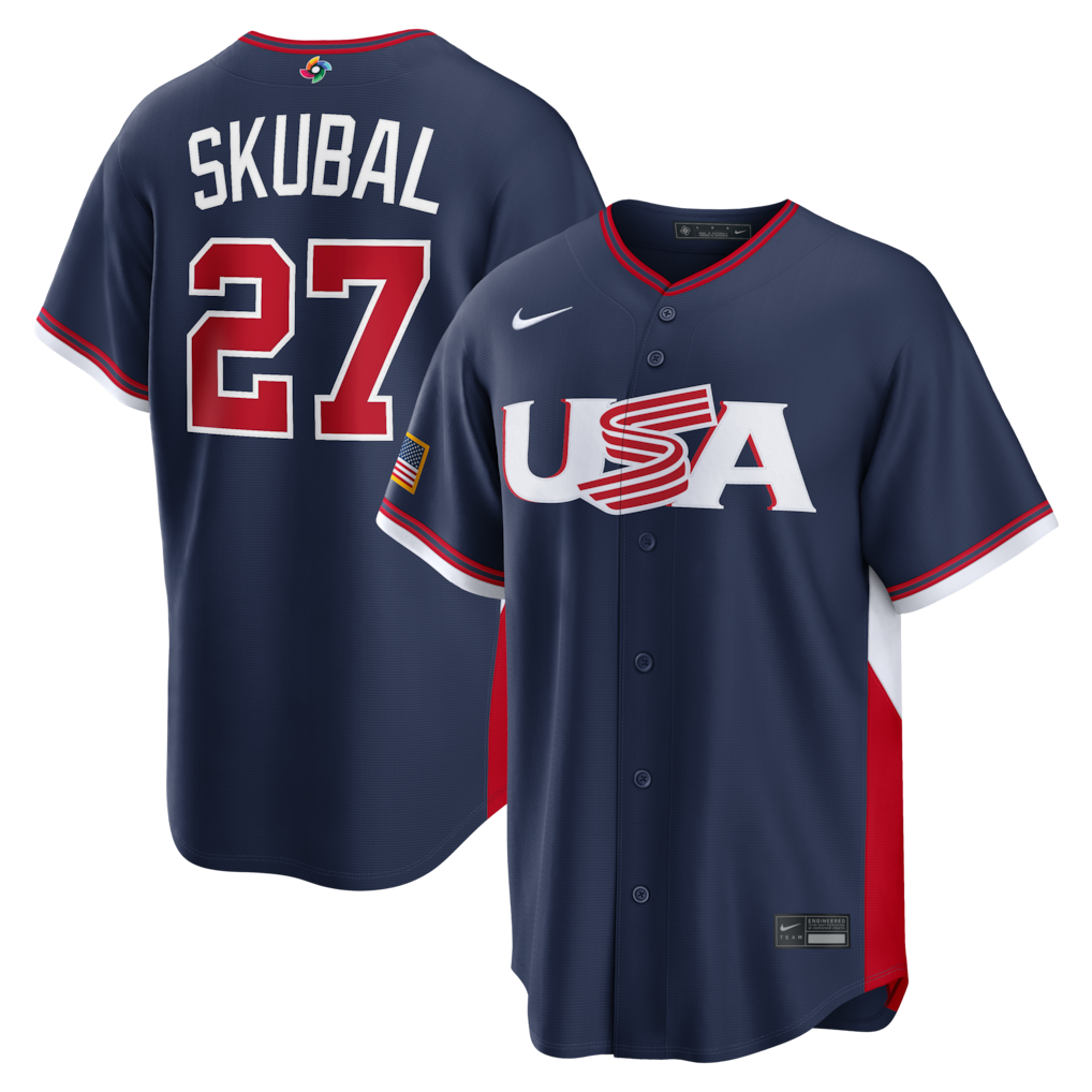 Men's USA Baseball Tarik Skubal Nike Navy 2026 World Baseball Classic Road Stadium Jersey - Jersey