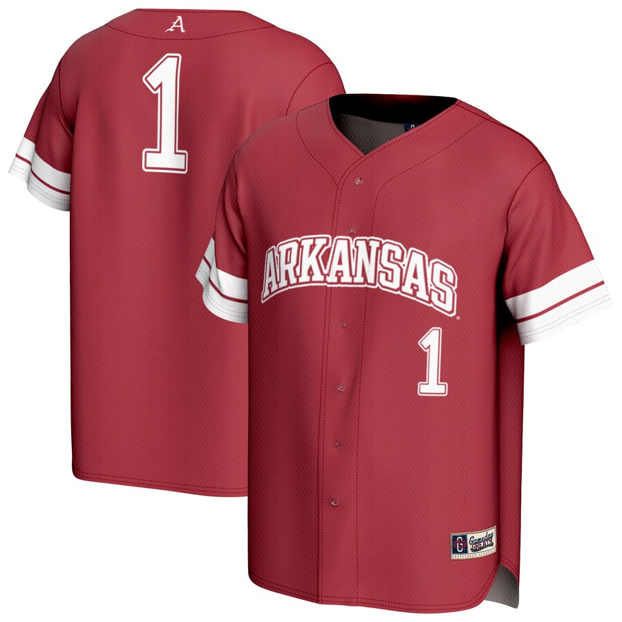 Unisex GameDay Greats #1 Cardinal Arkansas Razorbacks Lightweight Collegiate Baseball Fashion Jersey - Jersey