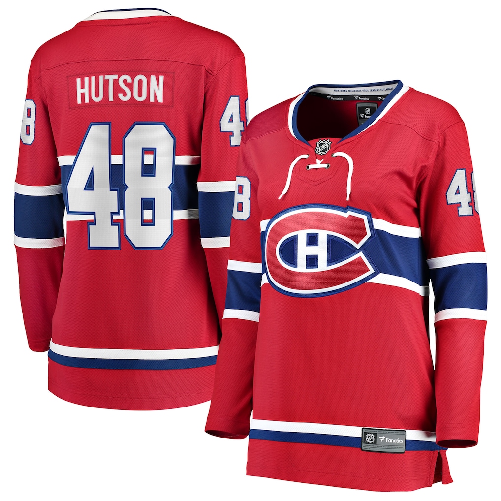 Women's Montreal Canadiens Lane Hutson Fanatics Red Home Breakaway Player Jersey - Jersey