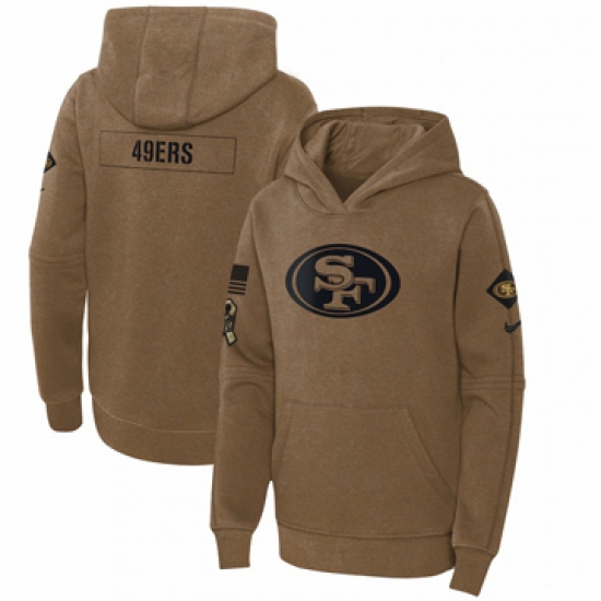 Youth San Francisco 49ers Nike Brown 2023 Salute to Service Club Fleece Pullover Hoodie - Jersey