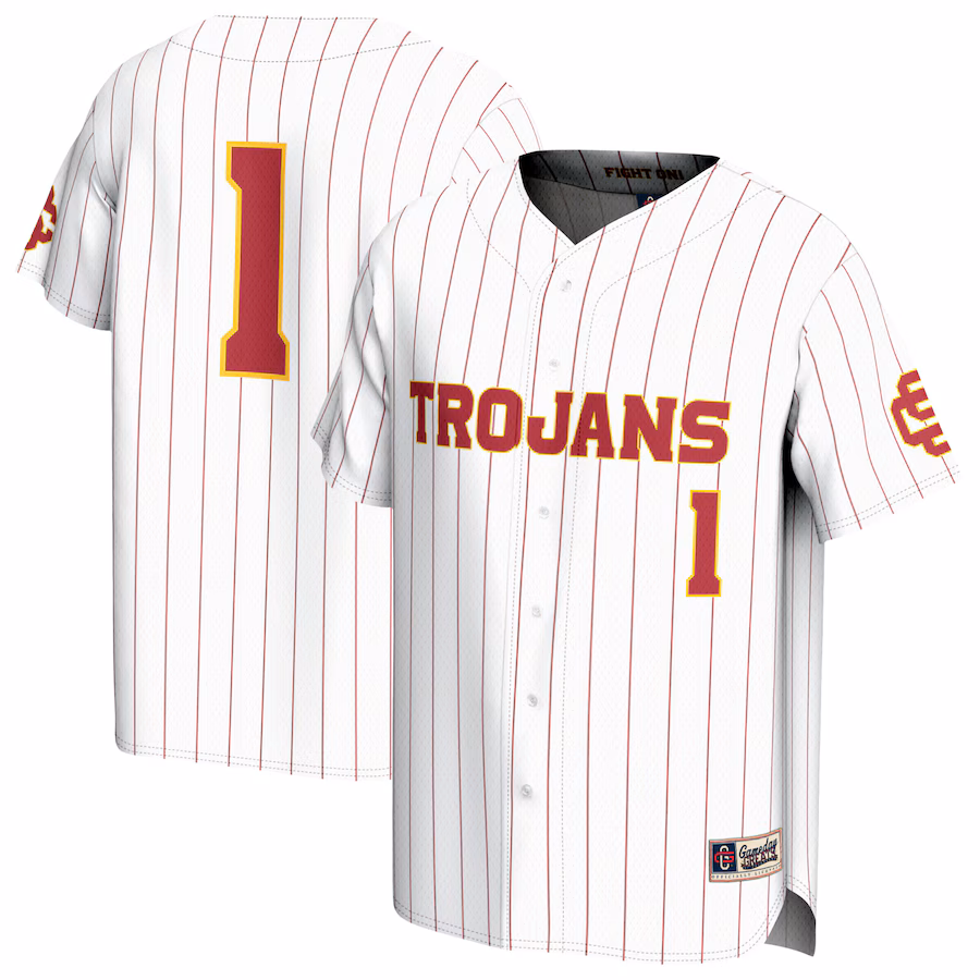 Adult GameDay Greats #1 White USC Trojans Lightweight Collegiate Baseball Fashion Jersey - Jersey