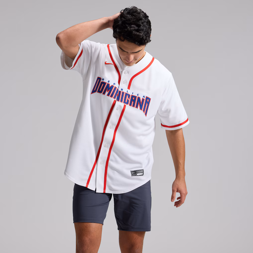 Men's Dominican Republic Baseball Nike White 2026 World Baseball Classic Home Stadium Jersey - Jersey
