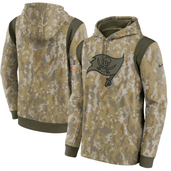 Men's Tampa Bay Buccaneers Nike Camo 2021 Salute To Service Therma Performance Pullover Hoodie - Jersey