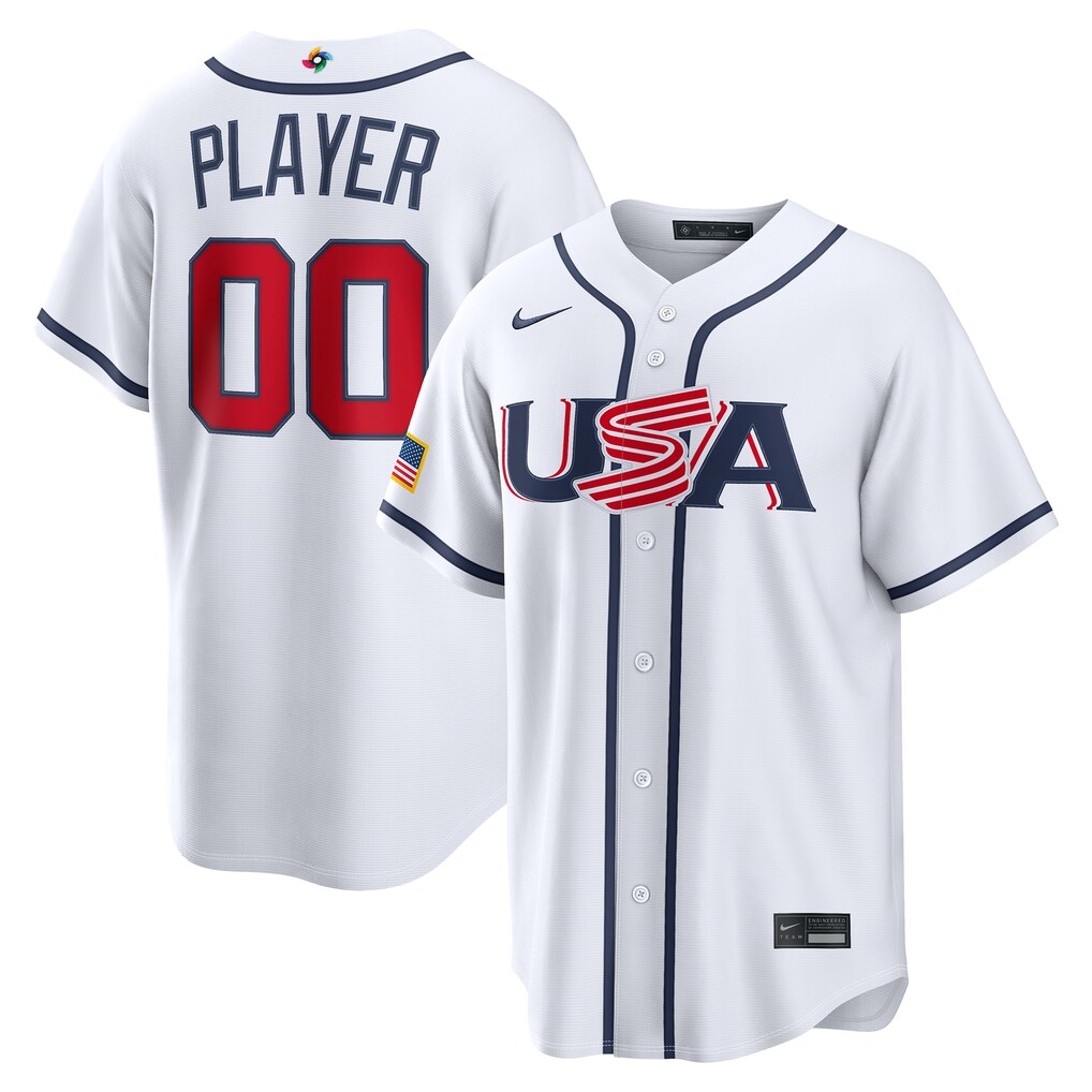 Men's USA Baseball Nike White 2026 World Baseball Classic Home Pick-A-Player Jersey - Jersey