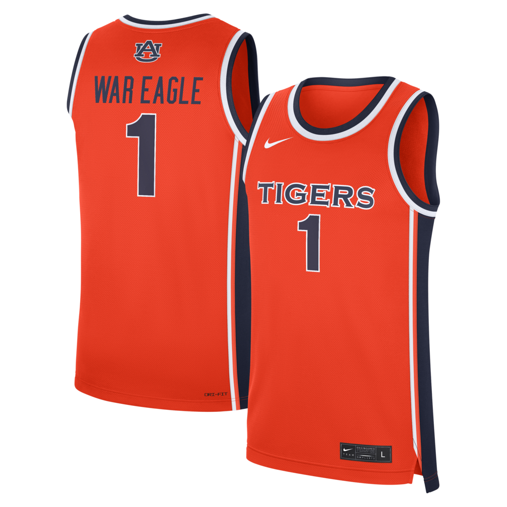 Men's Nike Orange Auburn Tigers #1 Alternate War Eagle Replica Basketball Jersey - Jersey