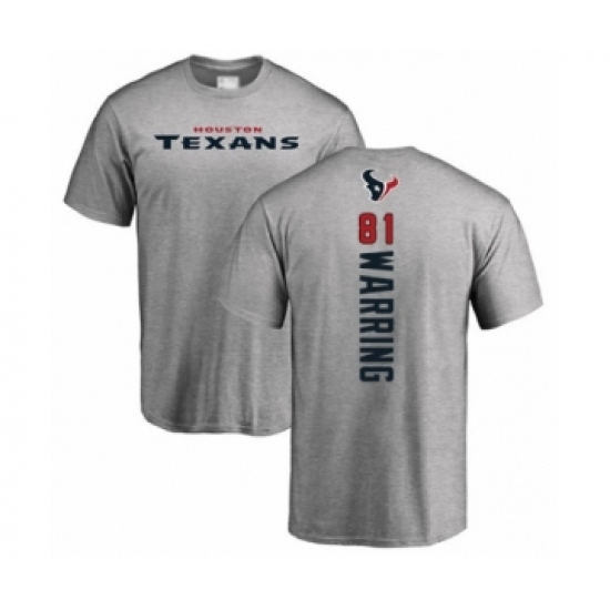 Football Houston Texans #81 Kahale Warring Ash Backer T-Shirt - Jersey