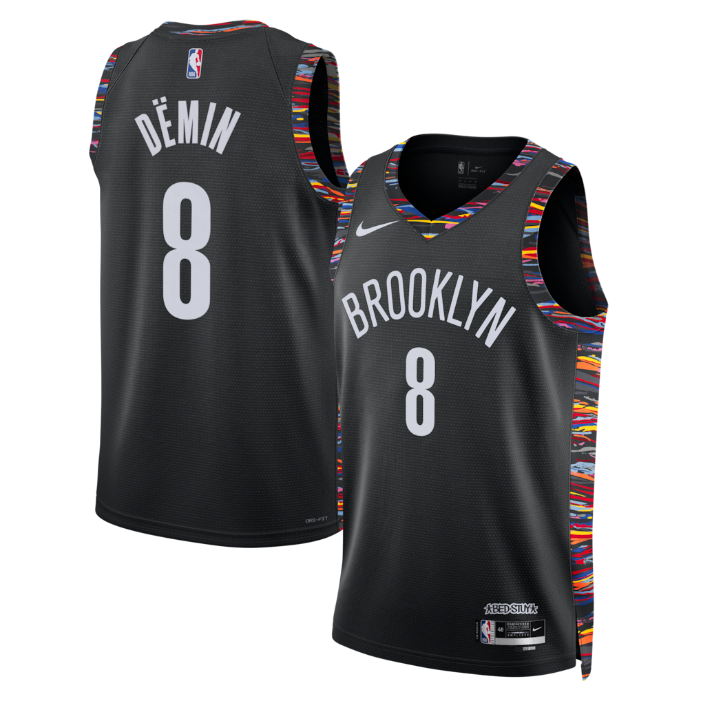 Unisex Brooklyn Nets Egor Dëmin Nike Black 2025/26 Swingman Jersey - City Edition - Jersey