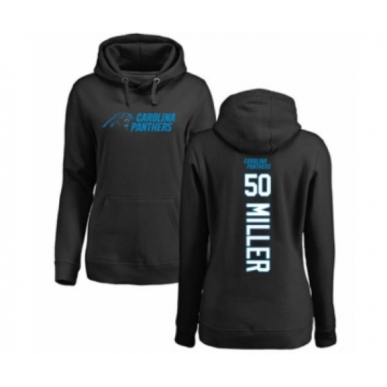 Football Women's Carolina Panthers #50 Christian Miller Black Backer Pullover Hoodie - Jersey