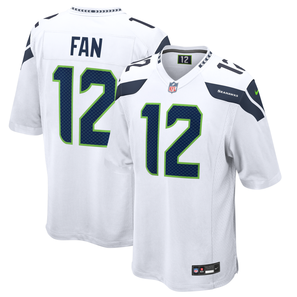 Men's Seattle Seahawks 12s Nike White Game Jersey - Jersey