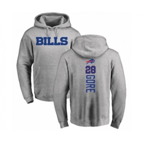 Football Buffalo Bills #28 Frank Gore Ash Backer Pullover Hoodie - Jersey