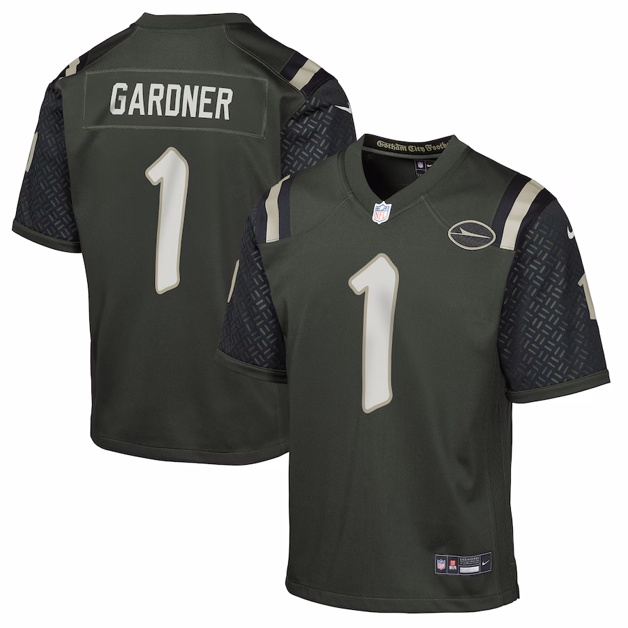 Youth New York Jets Ahmad Sauce Gardner Nike Gotham Green 2025 Rivalries Collection Game Jersey - Jersey