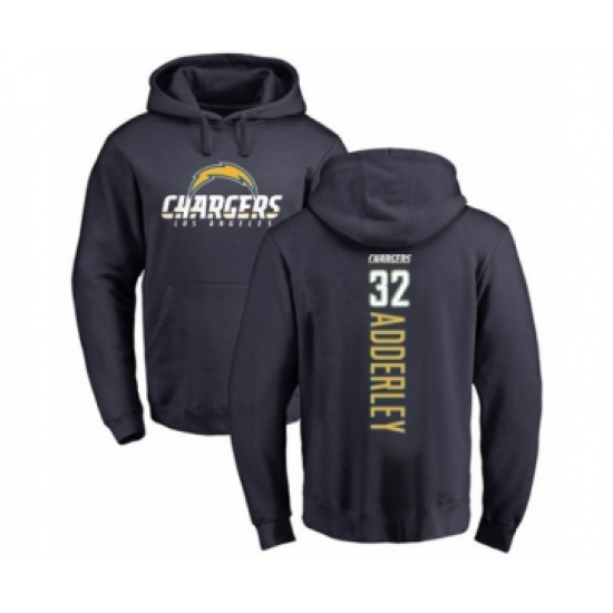 Football Los Angeles Chargers #32 Nasir Adderley Navy Blue Backer Pullover Hoodie - Jersey
