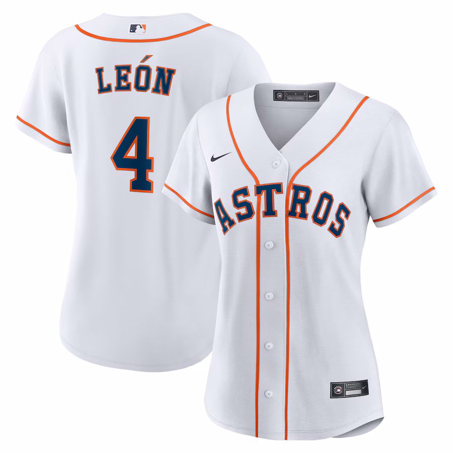 Women's Houston Astros Pedro León Nike White Home Replica Jersey - Jersey