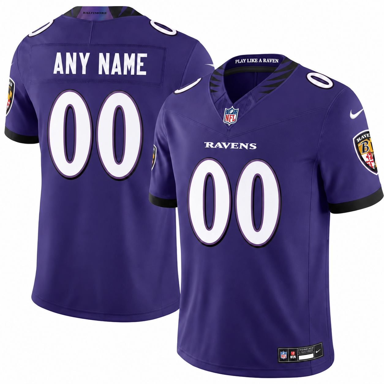 Men's Baltimore Ravens  Nike Purple Team Game Custom Jersey - Jersey