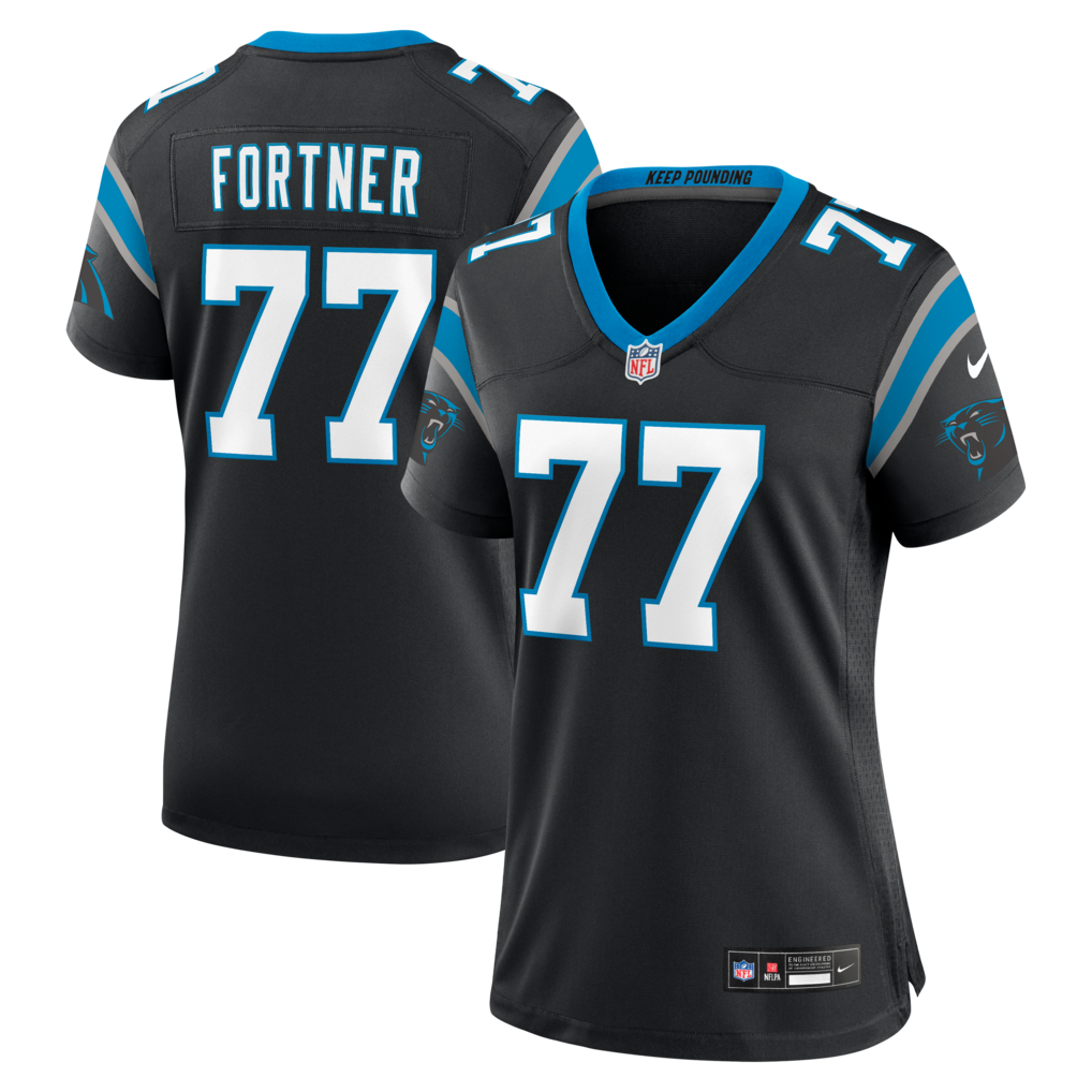Women's Carolina Panthers Luke Fortner Nike Black Team Game Jersey - Jersey